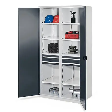 Kappes  Metall-Mehrzweckschrank Schwerlastschränke mit Mitteltrennwand 1950x1000x600mm Doppelwandtüren Mo