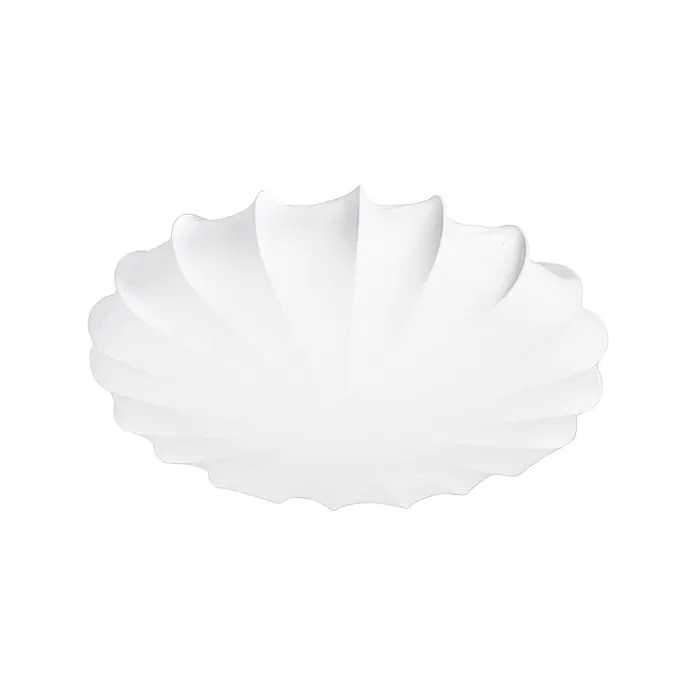 PR Home Deckenleuchte Franza - 40 W, E27 - Weißes, muschelförmiges Deckenlicht mit geripptem Design.