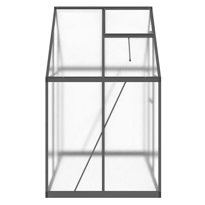 Furnicato Gewächshaus - 114 x 169 cm, Material Seitenwand: Kunststoff, 10 mm, anthrazit - Graues Gewächshaus mit transluzenten Wellplatten und Dachlüftung.