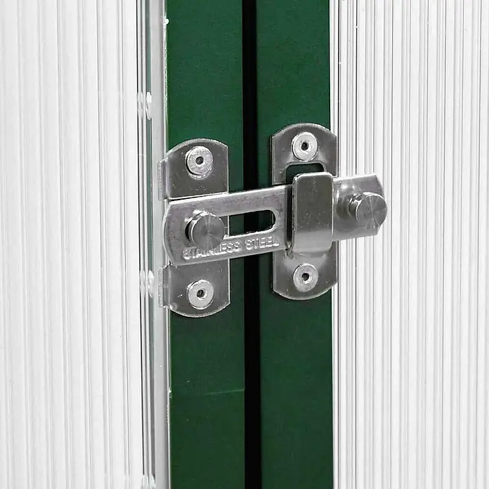 Furnicato Gewächshaus - 169 x 445 cm, Material Seitenwand: Kunststoff, 38 mm, silber - Edelstahl-Türriegel für sicheren Verschluss.