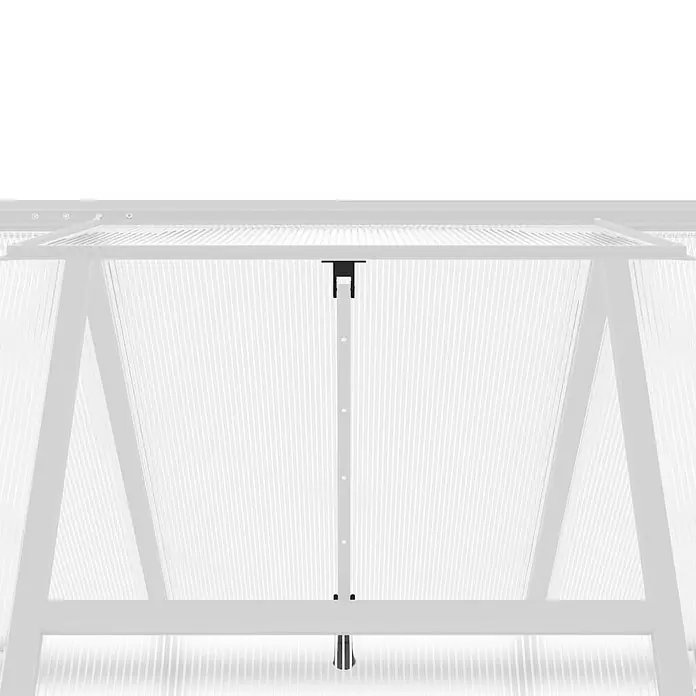 Furnicato Gewächshaus - Außenmaß inkl. Dachüberstand (B x T): 169 x 169 cm, Material Seitenwand: Aluminium, 0,4 mm, silbern - Schwarze H-förmige Halterung an weißem Rahmen, zur Unterstützung.