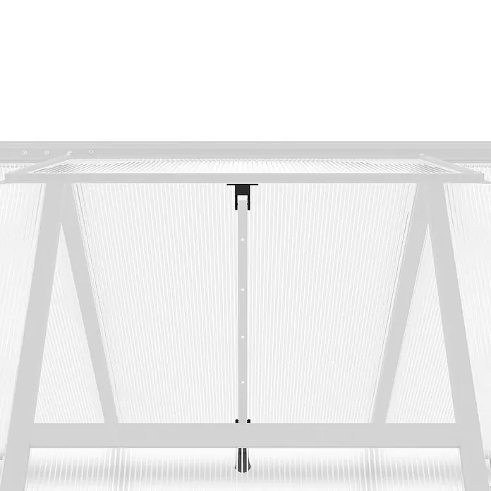 Furnicato Gewächshaus - 169 x 224 cm, Material Seitenwand: Kunststoff, 10 mm, silber - Schwarze H-förmige Klammer für Gewächshausregale, an weißem Rahmen befestigt.