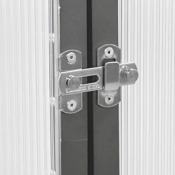 Furnicato Gewächshaus Polycarbonat Anthrazit - 58 x 169 cm, Material Seitenwand: Kunststoff, 10 mm, anthrazit - Silberfarbener Edelstahl-Schieberiegel, der zwei Platten einer Tür oder eines Tors sichert.