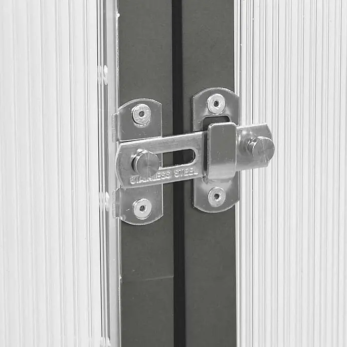 Furnicato Gewächshaus Polycarbonat Anthrazit - 169 x 169 cm, Material Seitenwand: Kunststoff, 10 mm, anthrazit - Riegel aus Edelstahl, der zwei Paneele sichert.