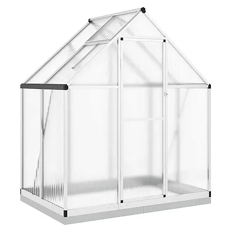 Furnicato Gewächshaus aus Polycarbonat, 169 x 114 x 202 cm, Silber