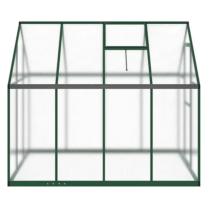 Furnicato Gewächshaus - 169 x 224 cm, Material Seitenwand: Kunststoff, 10 mm, silber - Grünes Gewächshaus mit durchsichtigen Wänden und Dachfenster.
