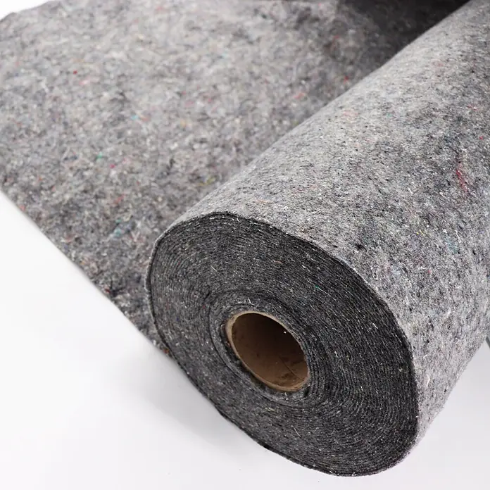 Aquagart Bodenschutzvlies 60m² 300g/m² Teichvlies Teich Schutzvlies -  - Gerollter grauer recycelter Schutzfilz mit farbigen Fasern, ideal für Isolierung oder Polsterung.