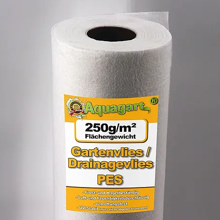 Aquagart  Bodenschutzvlies 40m² 250g/m² 1,6m Geotextilvlies Gartenvlies