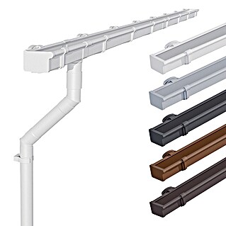 Inefa Kastendachrinne 4m Set PVC NW68 / 68mm Weiß (Nennweite: 68 mm, Länge: 400 cm, Kunststoff, Weiß)