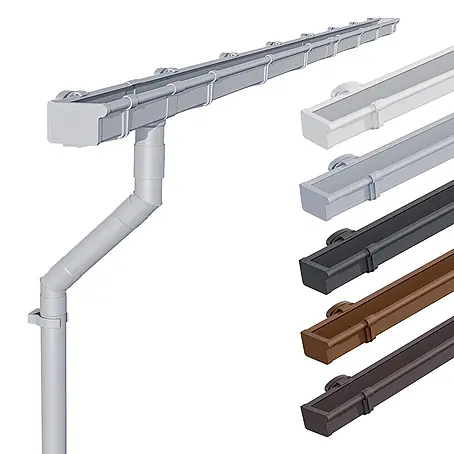 Inefa  Kastendachrinne 3m Set PVC NW68 / 68mm Grau