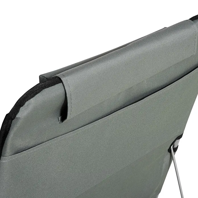 Outsunny Gartenliegen-Set - B x T: 53 x 124 cm, Grau, Stahl, Klappbar - Graues Textilprodukt mit Tasche, schwarzem Rand und silberner Metallstützstange, vermutlich von einem Stuhl oder einer Aufbewahrung.