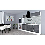 Respekta Premium Composición de cocina (Ancho: 280 cm, Con dispositivos eléctricos, Gris de alto brillo)