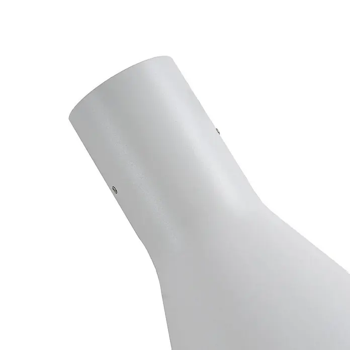 Lucande Außenwandleuchte Zephy - alu / grau / zink, alu / grau / zink, IP54 - Weißes, sich verjüngendes zylindrisches Kanalbauteil mit sichtbaren Befestigungselementen.