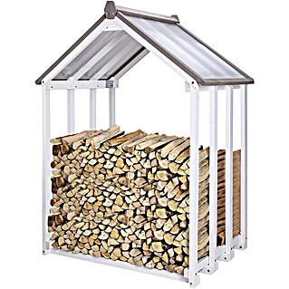 WONDERMAKE Kaminholzregal Depositio1 (75 x 75 x 150 cm, Holz, Weiß|Grau)