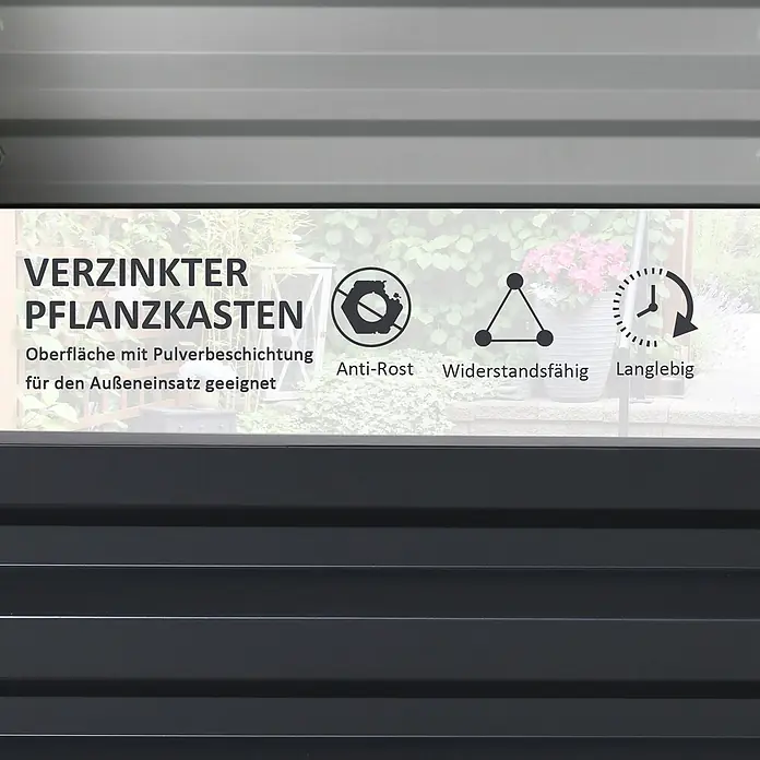 Outsunny Hochbeet - Stahl, Grau - Dunkelgrauer, pulverbeschichteter verzinkter Pflanzkasten, rostfrei, witterungsbeständig und langlebig für den Außenbereich.