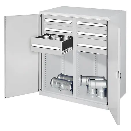 Kappes  Metall-Mehrzweckschrank Schwerlast-Beistellschränke mit Mitteltrennwand 1110x1000x600mm Doppelwand