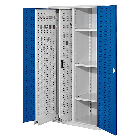 Kappes ®RasterPlan Vertikalschränke 1950x1000x600mm Modell 80 Lochplattentüren enzianblau