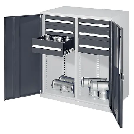Kappes  Metall-Mehrzweckschrank Schwerlast-Beistellschränke mit Mitteltrennwand 1110x1000x600mm Vollblecht
