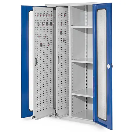 Kappes  Metall-Mehrzweckschrank ®RasterPlan Vertikalschränke 1950x1000x600mm Modell 80 Sichtfenstertüren
