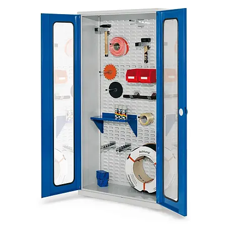 Kappes  Metall-Mehrzweckschrank ®RasterPlan Werkstückschränke 1950x1000x410mm mit Sichtfenstertüren enz