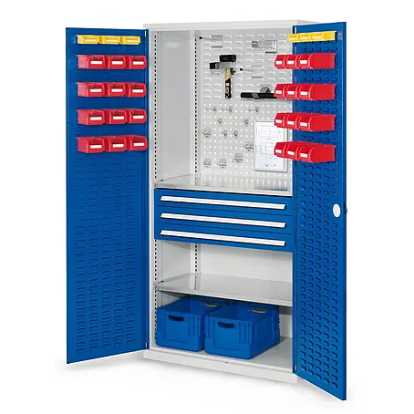 Kappes  Metall-Mehrzweckschrank ®RasterPlan Schubladenschränke 1950x1000x600mm Schlitzplattentüren Model