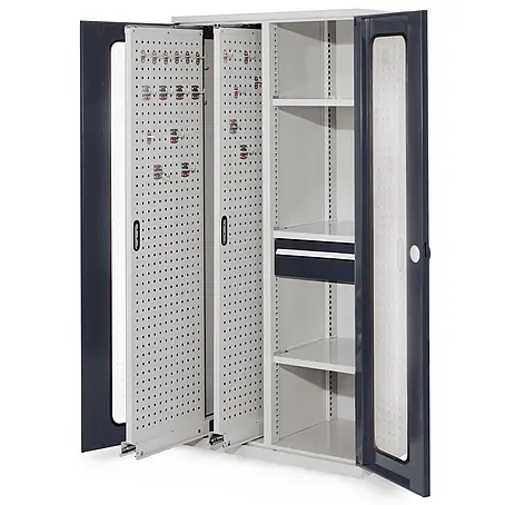 Kappes  Metall-Mehrzweckschrank ®RasterPlan Vertikalschränke 1950x1000x600mm Modell 82 Sichtfenstertüren