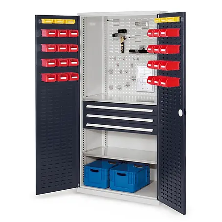 Kappes  Metall-Mehrzweckschrank ®RasterPlan Schubladenschränke 1950x1000x600mm Schlitzplattentüren Model