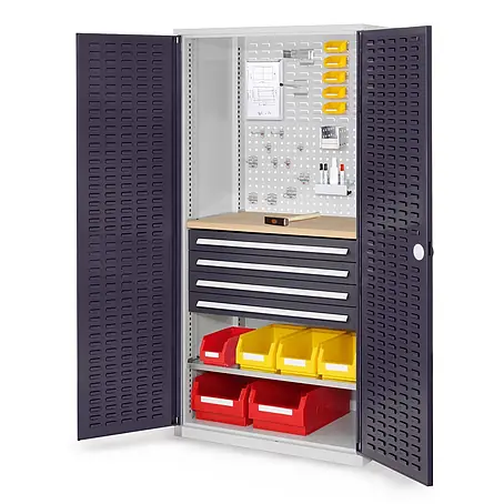 Kappes  Metall-Mehrzweckschrank ®RasterPlan Schubladenschränke 1950x1000x600mm Schlitzplattentüren Model