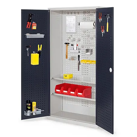 Kappes  Metall-Mehrzweckschrank ®RasterPlan Werkzeugschrank 1950x1000m Modell 5 Tiefe 410mm Lochplattentü