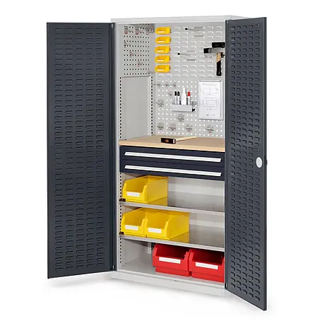 Kappes  Metall-Mehrzweckschrank ®RasterPlan Schubladenschränke 1950x1000x600mm Schlitzplattentüren Model