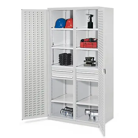Kappes  Metall-Mehrzweckschrank Schwerlastschränke mit Mitteltrennwand 1950x1000x600mm Schlitzplattentüre