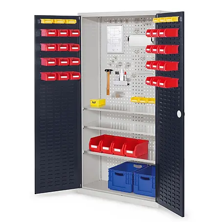 Kappes  Metall-Mehrzweckschrank ®RasterPlan Werkzeugschrank 1950x1000m Modell 6 Tiefe 410mm Schlitzplatten