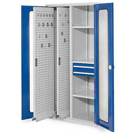 Kappes ®RasterPlan Vertikalschränke 1950x1000x600mm Modell 81 Sichtfenstertüren enzianblau