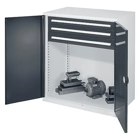 Kappes Schwerlast-Beistellschränke ohne Mitteltrennwand 1110x1000x600mm Modell 65 Doppelwandtüren anthrazitgrau