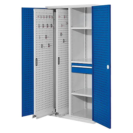 Kappes  Metall-Mehrzweckschrank ®RasterPlan Vertikalschränke 1950x1000x600mm Modell 82 Lochplattentüren