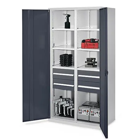 Kappes  Metall-Mehrzweckschrank Schwerlastschränke mit Mitteltrennwand 1950x1000x600mm Vollblechtüren Mod