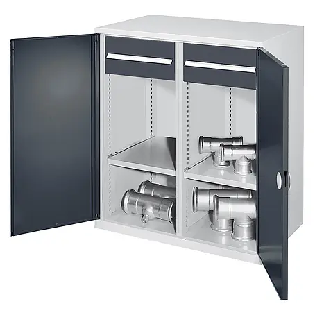 Kappes  Metall-Mehrzweckschrank Schwerlast-Beistellschränke mit Mitteltrennwand 1110x1000x600mm Doppelwand