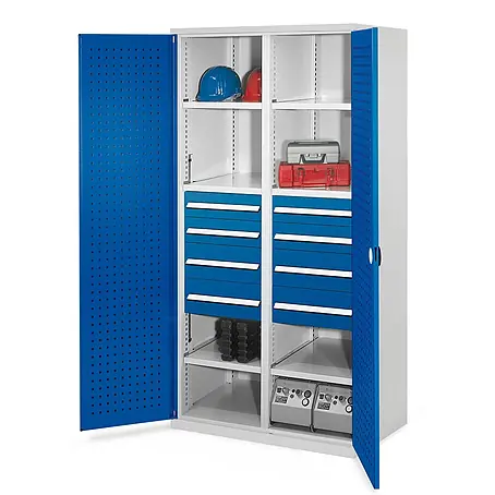 Kappes  Metall-Mehrzweckschrank Schwerlastschränke mit Mitteltrennwand 1950x1000x600mm Lochplattentüren M