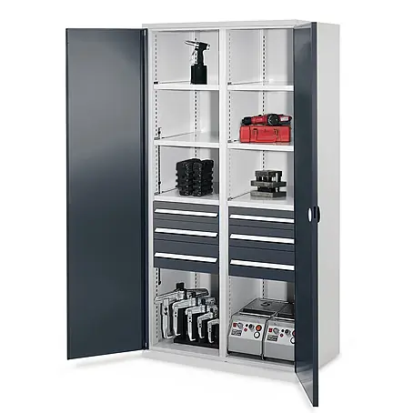 Kappes  Metall-Mehrzweckschrank Schwerlastschränke mit Mitteltrennwand 1950x1000x600mm Doppelwandtüren Mo
