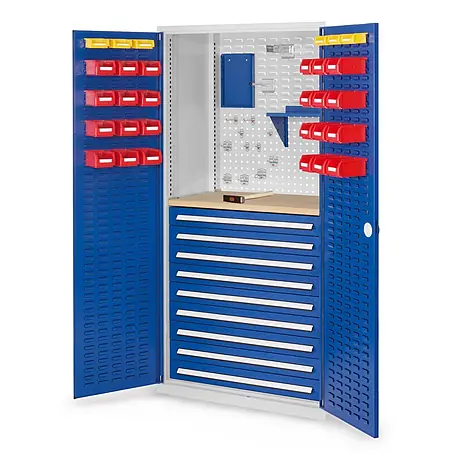 Kappes  Metall-Mehrzweckschrank ®RasterPlan Schubladenschränke 1950x1000x600mm Schlitzplattentüren Model