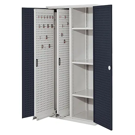 Kappes  Metall-Mehrzweckschrank ®RasterPlan Vertikalschränke 1950x1000x600mm Modell 80 Lochplattentüren