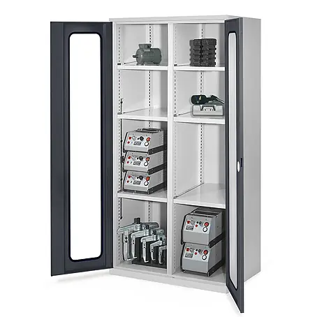 Kappes  Metall-Mehrzweckschrank Schwerlastschränke mit Mitteltrennwand 1950x1000x600mm Sichtfenstertüren