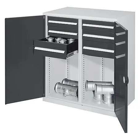 Kappes  Metall-Mehrzweckschrank Schwerlast-Beistellschränke mit Mitteltrennwand 1110x1000x600mm Doppelwand