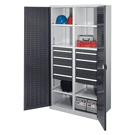 Kappes  Metall-Mehrzweckschrank Schwerlastschränke mit Mitteltrennwand 1950x1000x600mm Schlitzplattentüre