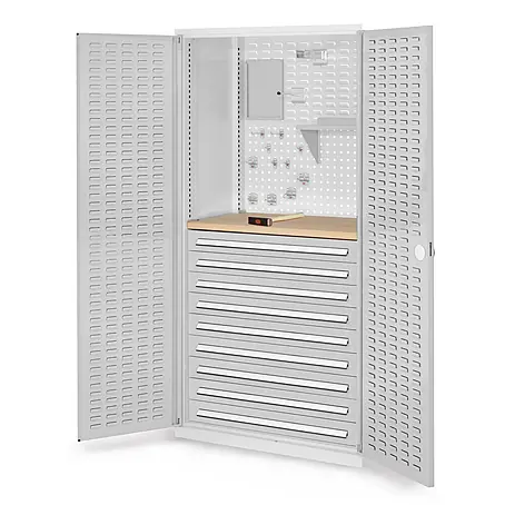 Kappes  Metall-Mehrzweckschrank ®RasterPlan Schubladenschränke 1950x1000x600mm Schlitzplattentüren Model