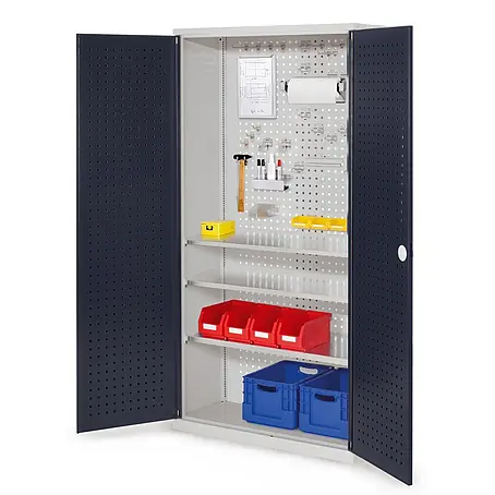 Kappes  Metall-Mehrzweckschrank ®RasterPlan Werkzeugschrank 1950x1000m Modell 6 Tiefe 410mm Lochplattentü