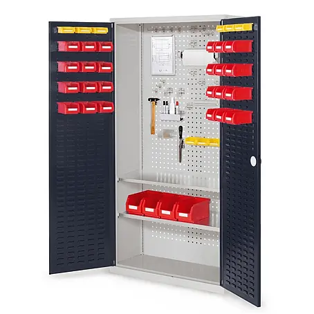 Kappes  Metall-Mehrzweckschrank ®RasterPlan Werkzeugschrank 1950x1000m Modell 5 Tiefe 410mm Schlitzplatten