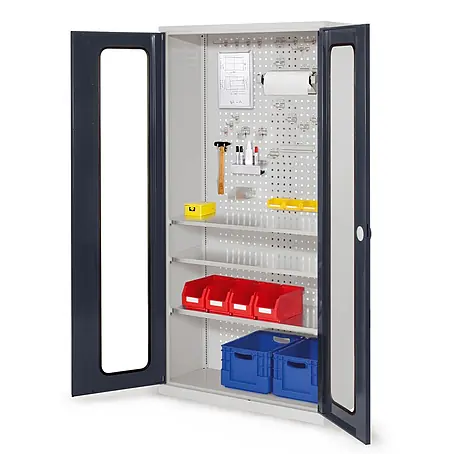 Kappes  Metall-Mehrzweckschrank ®RasterPlan Werkzeugschrank 1950x1000m Modell 6 Tiefe 410mm Sichtfenstert�
