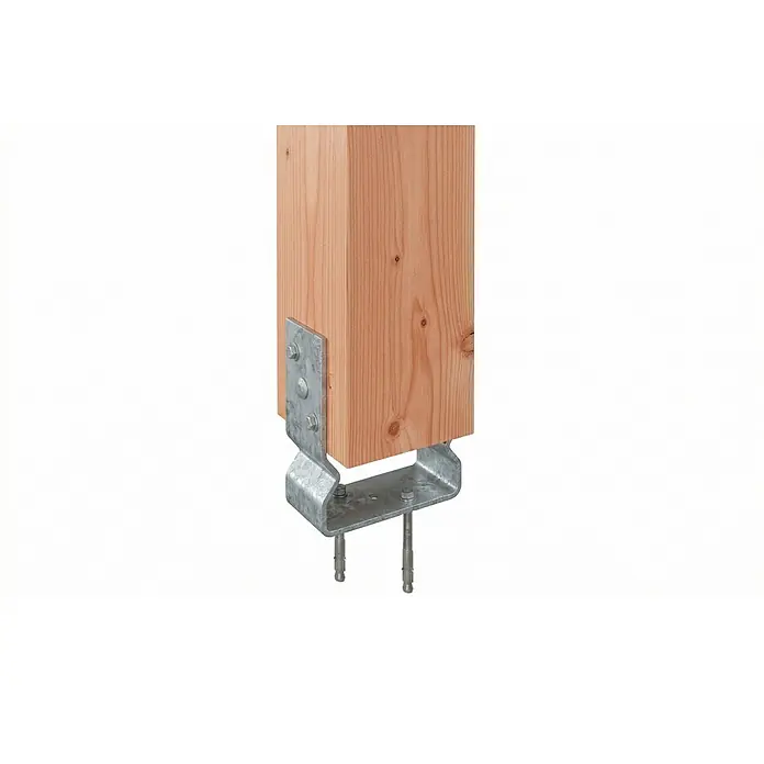 SKAN HOLZ Terrassenüberdachung Rimini - B x T: 541 x 250 cm, Natur, Polycarbonat, Transparent - Pfostenträger aus verzinktem Stahl für einen Holzpfosten mit Ankerbolzen zur Befestigung am Fundament.
