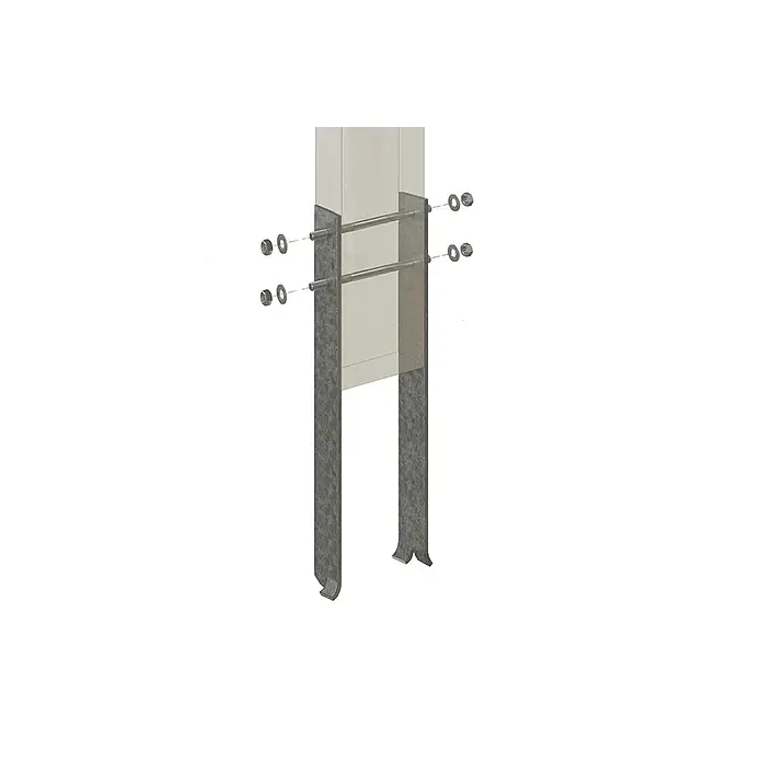 SKAN HOLZ Terrassenüberdachung Novara - B x T: 450 x 359 cm, Schiefergrau, Polycarbonat, Transparent - Pfostenträger aus verzinktem Stahl für Holzpfosten, mit Schrauben, Unterlegscheiben und Muttern gesichert.